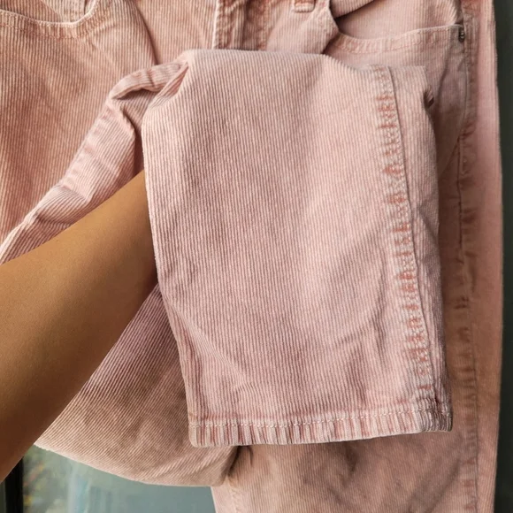 American Eagle Corduroy Pants Size 2 Super Stretch Soft Pink Color Rise 11" In - Picture 4 of 10